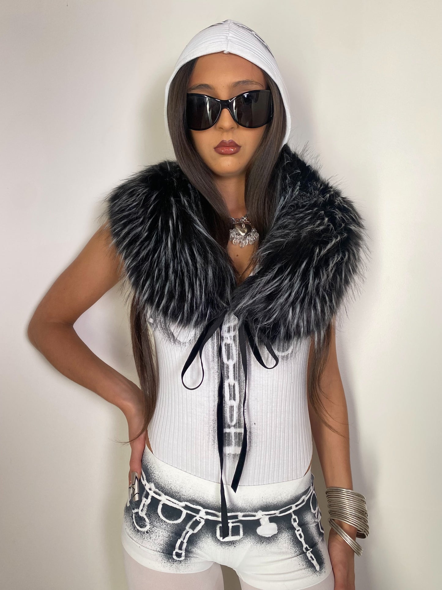 Col faux fur black