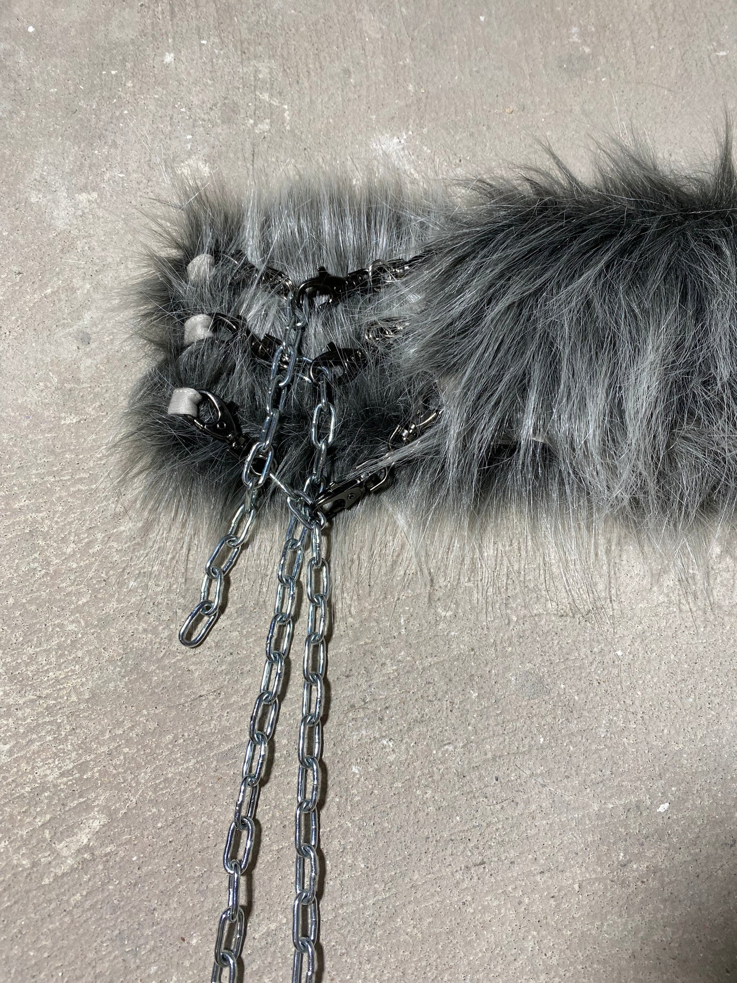 Ceinture faux fur grey