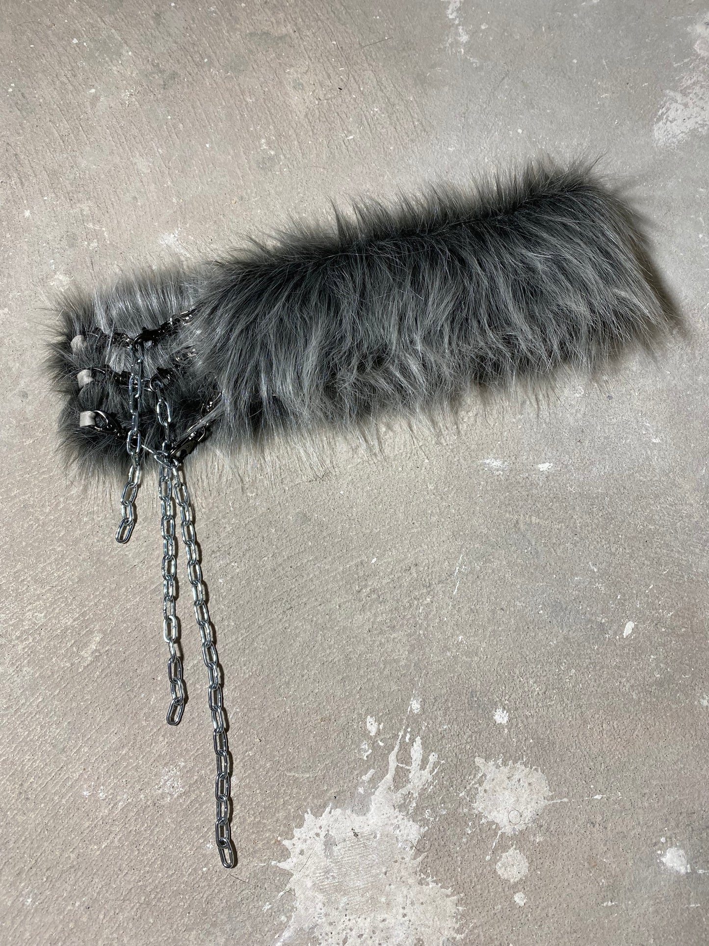 Ceinture faux fur grey