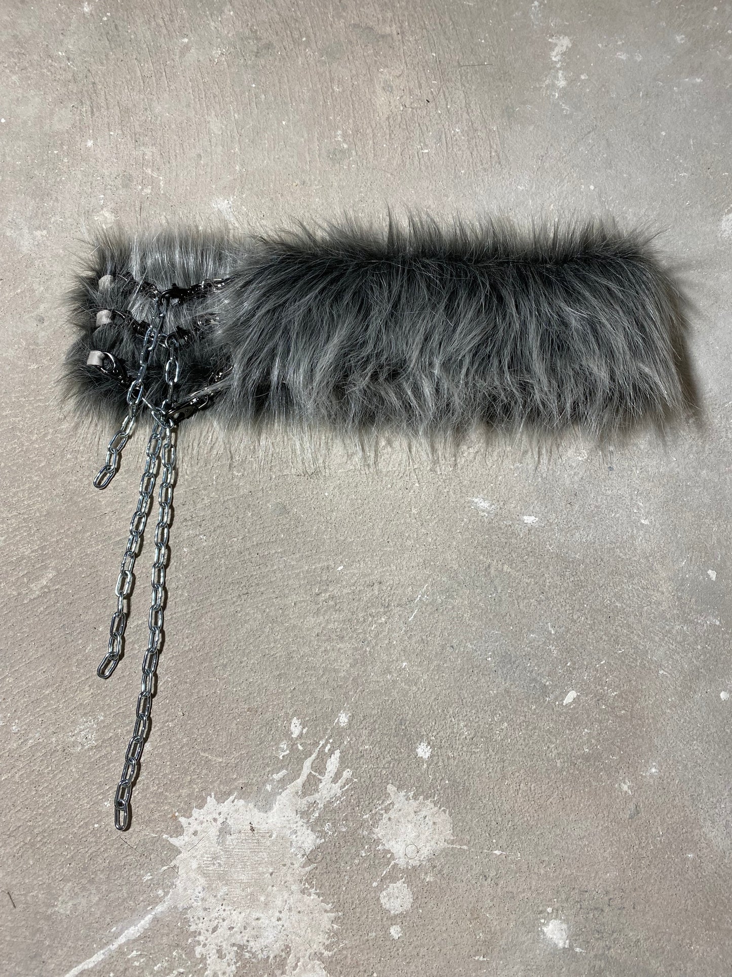 Ceinture faux fur grey